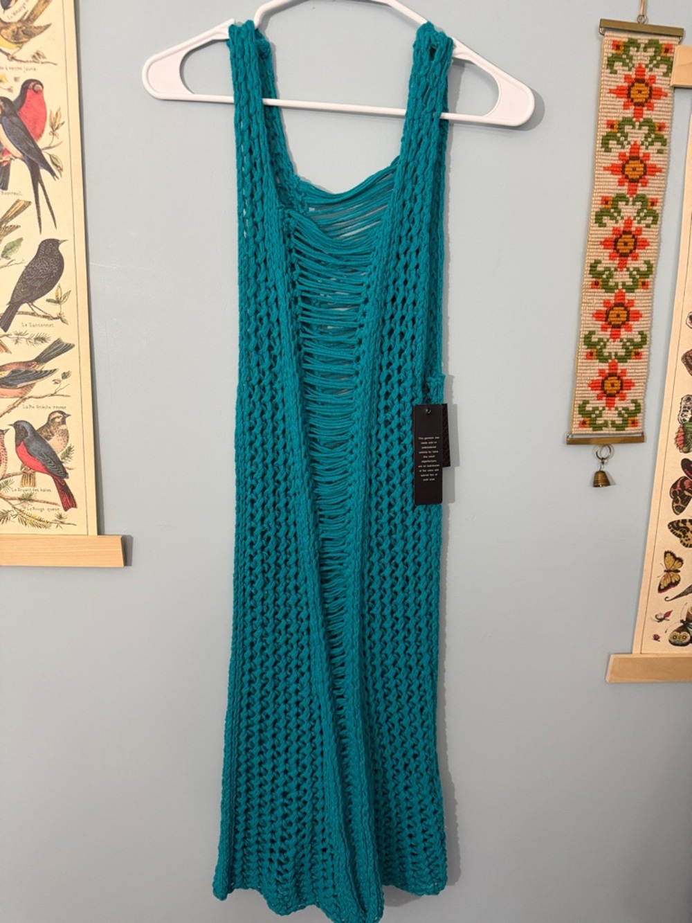 NWT Tart Collections Crochet Sleeveless Dress in Teal